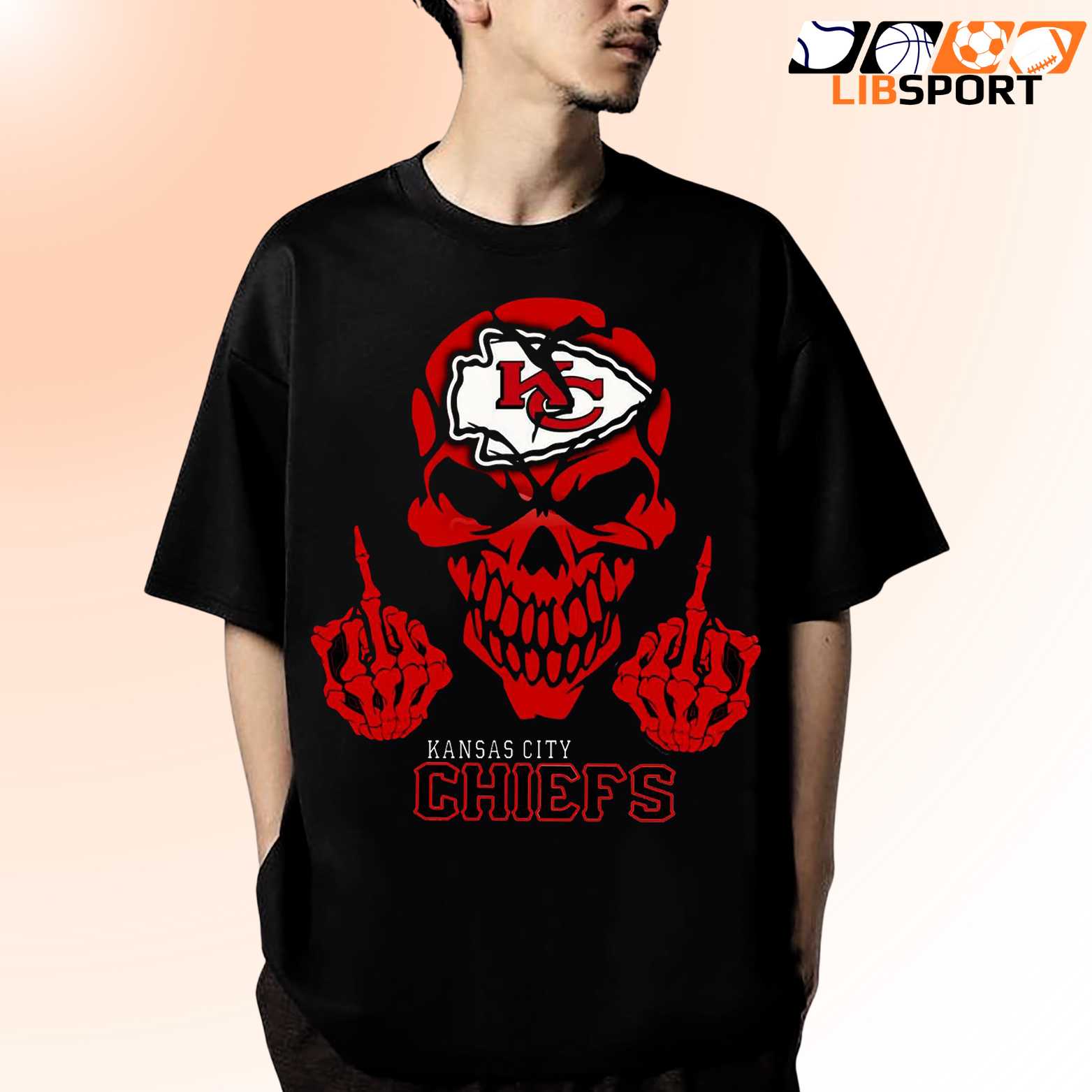Kansas City Chiefs Skull T Shirt, Gothic Football Fan Tee, Unisex T-Shirt